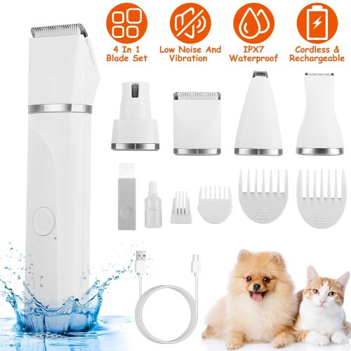 4 In 1 Electric Pet Dog Cat Grooming Kit Cordless Rechargeable Pet Hair Trimmer 4 In 1 Electric Pet Dog Cat Grooming Kit Cordless Rechargeable Pet Hair Trimmer